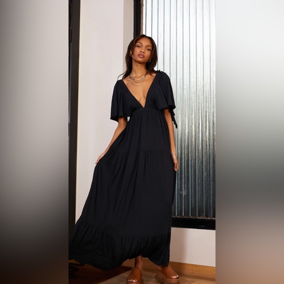 Free People Dresses & Skirts - NWT Free People La La Maxi Dress Size Small Black